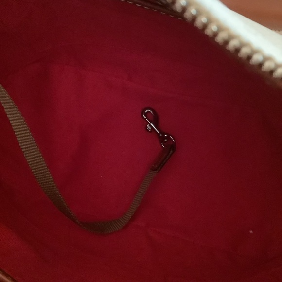 NWT Dooney & Bourke bone pebbled leather gold hardware Zip Zip satchel purse - Picture 9 of 13